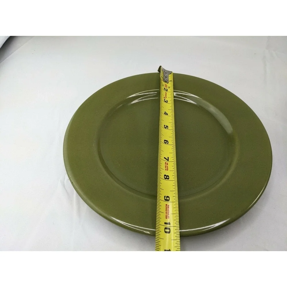 Pier 1‎ Ironstone Bohemian Green Dinner Plate 10.25 Inch Lot of 2